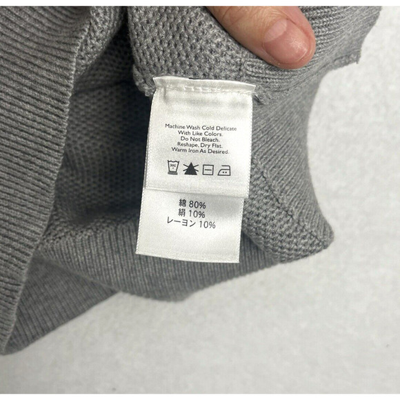 Eddie Bauer Popover Ribbed Knit Sweater Gray Short Sleeves Size XS Minimalist - Picture 9 of 12